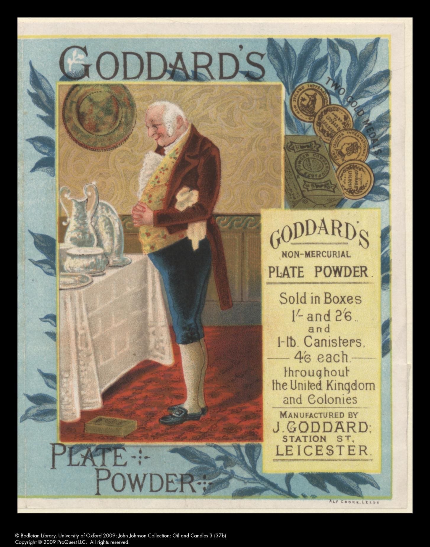 Victorian advertisement for Goddard's Plate Powder